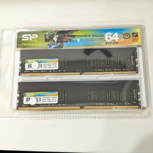 DDR4-3200 64GB（32GB×2枚) SP064GBLFU320F22 シリコンパワー_1