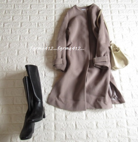 ユーズド★ユナイテッドアローズgreen label relaxing★上質カシミヤ混コートモカ★3点落札で宅急便送料無料!平日15時決済当日発送可