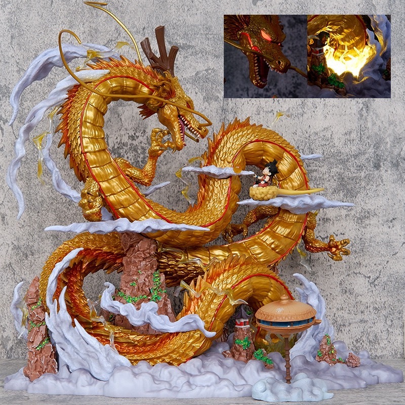 ☆A398☆ドラゴンボール☆金神龍 孫悟空☆光るフィギュア☆ 海外限定 