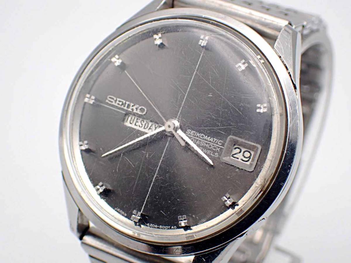 【限定SALE，100%新品】 １円 稼働品 SEIKO セイコー Seikomatic セイコーマチック AT/自動巻 6206-8010 デイデイト 黒文字盤 メンズ腕時計/P65166(その他)｜売買されたオークション情報、yahooの商品情報をアーカイブ公開 - オ その他