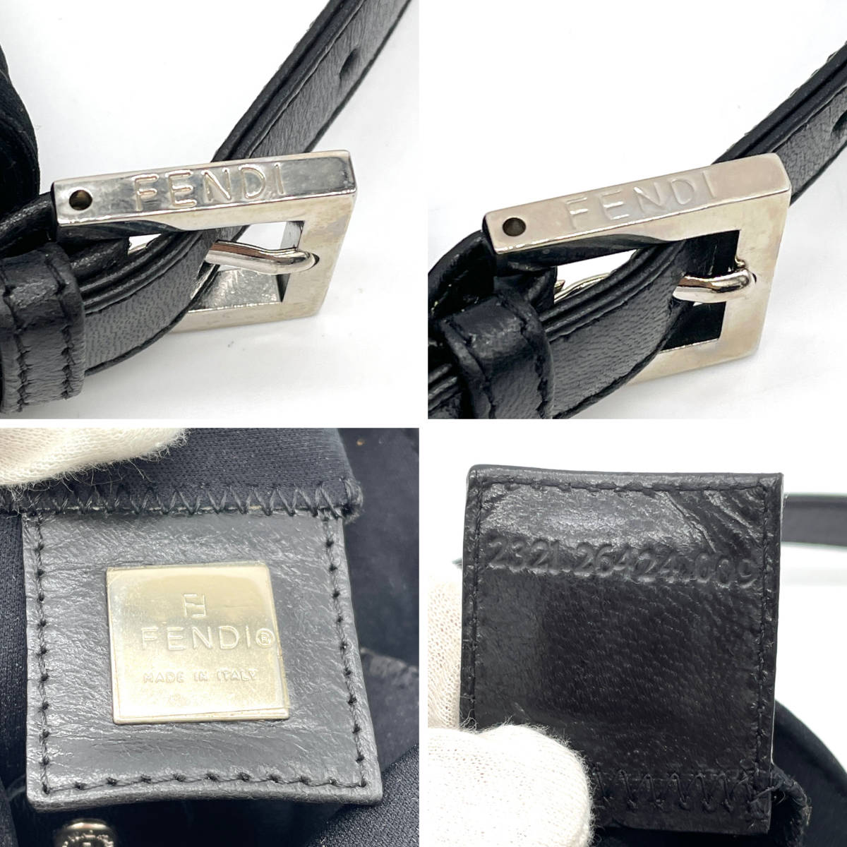 1円 FENDI フェンディ マンマバケット コットンジャージー ブラック 黒 