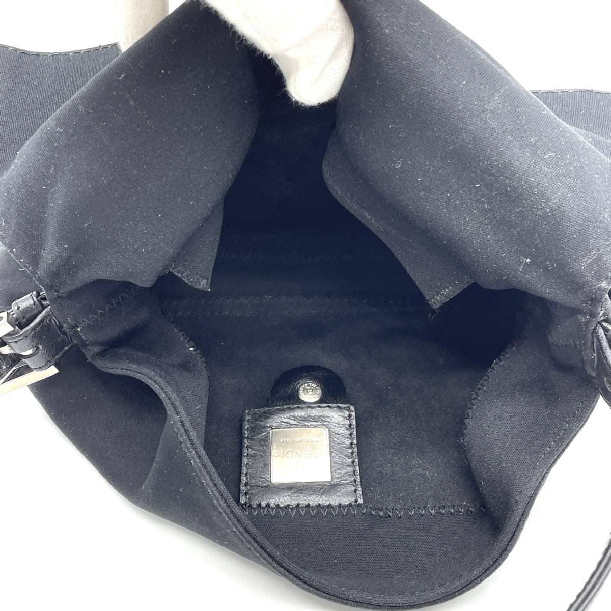 1円 FENDI フェンディ マンマバケット コットンジャージー ブラック 黒 