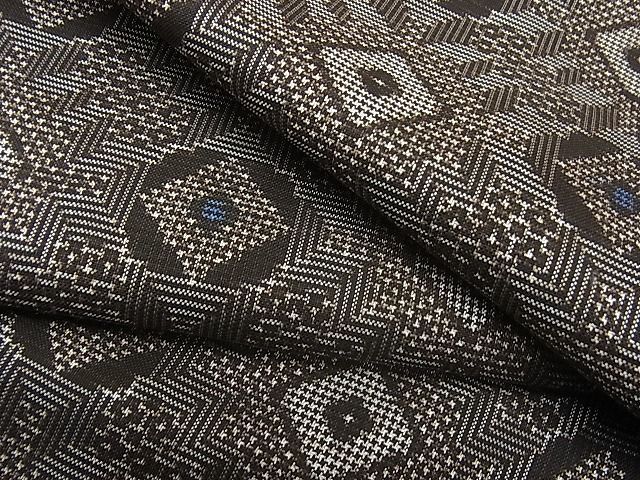 平和屋1■希少　本場大島紬　龍郷絣　7マルキ　吉祥文　逸品　hy9494