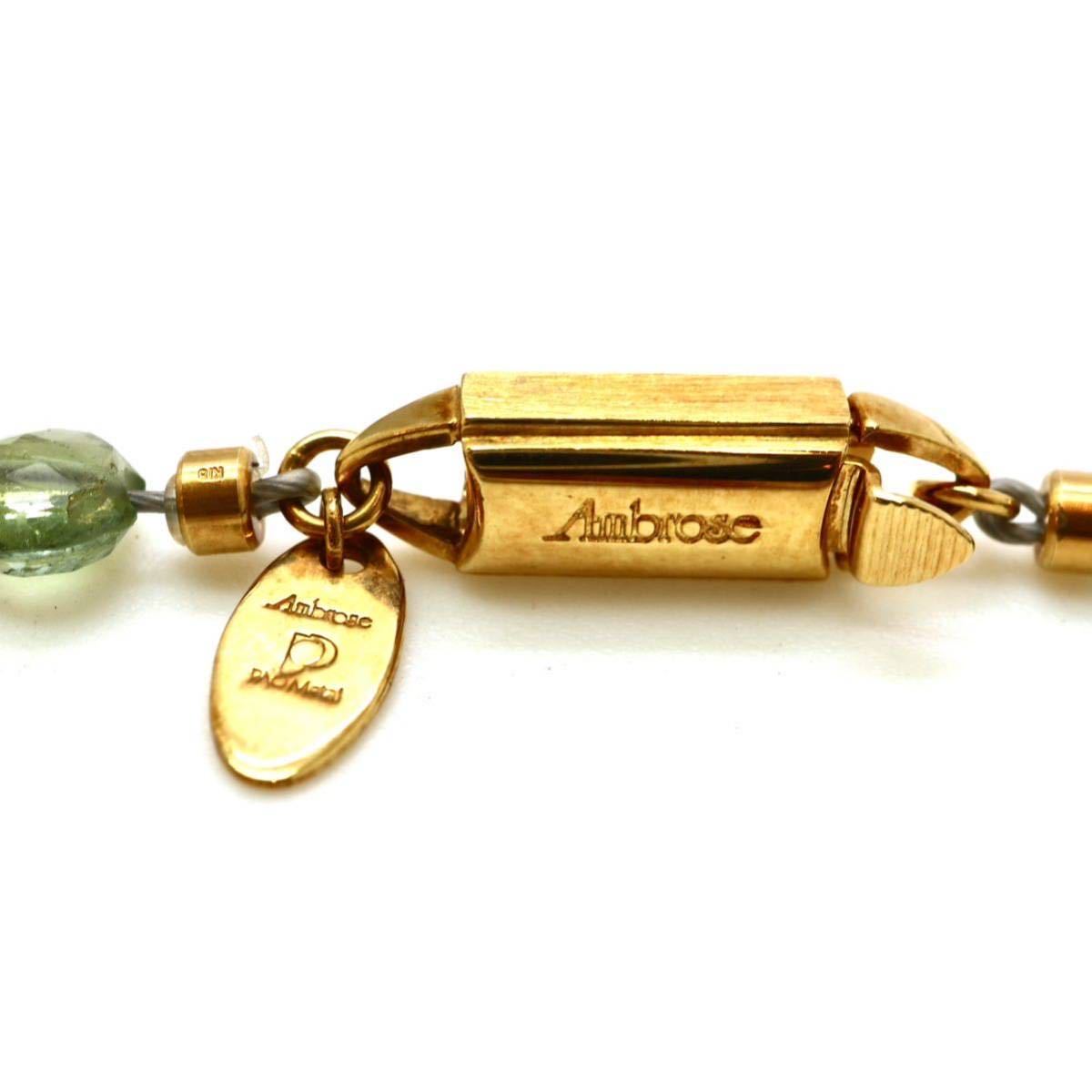 Ambrose(アンブローズ)◇K18 天然マルチカラートルマリンネックレス◇D