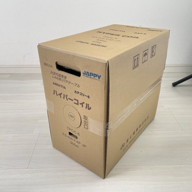 TPCC6 0.5mm×4P JP 黒 LAN用UTPケーブル ハイパーコイル 300m Cat6 JAPPY 【未開封】 ■K0039650