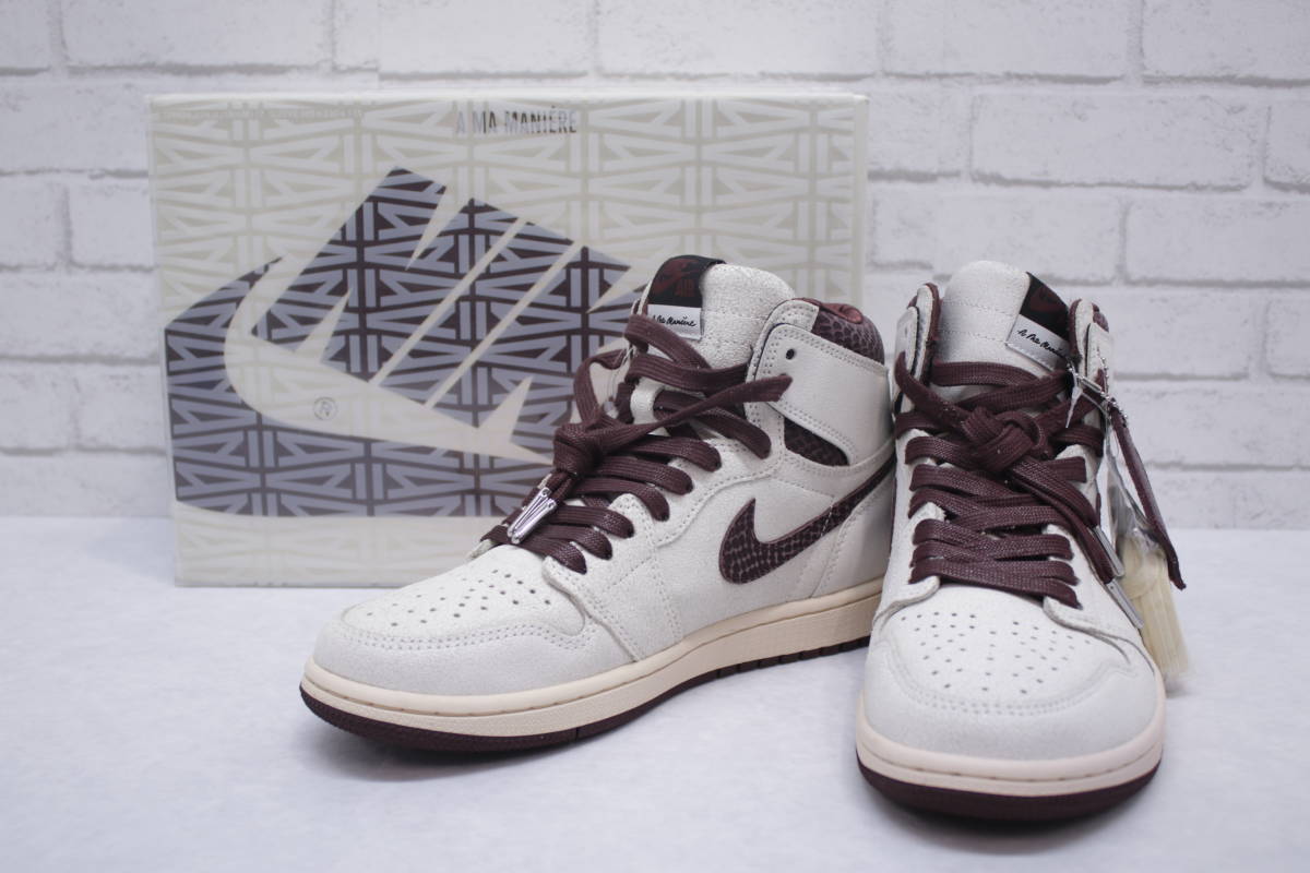 65【1円～】A Ma Maniere×NIKE ナイキ Air Jordan1 Retro Higt OG Sail and Burgundy スニーカー 26.0cm