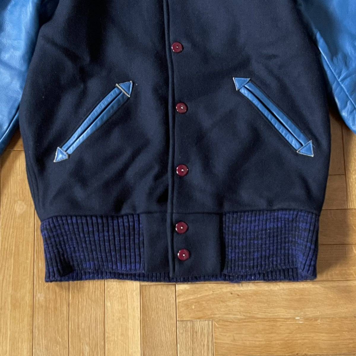 SKOOKUM スクーカム BLUE WORK 袖レザー スタジャン 【公式通販】