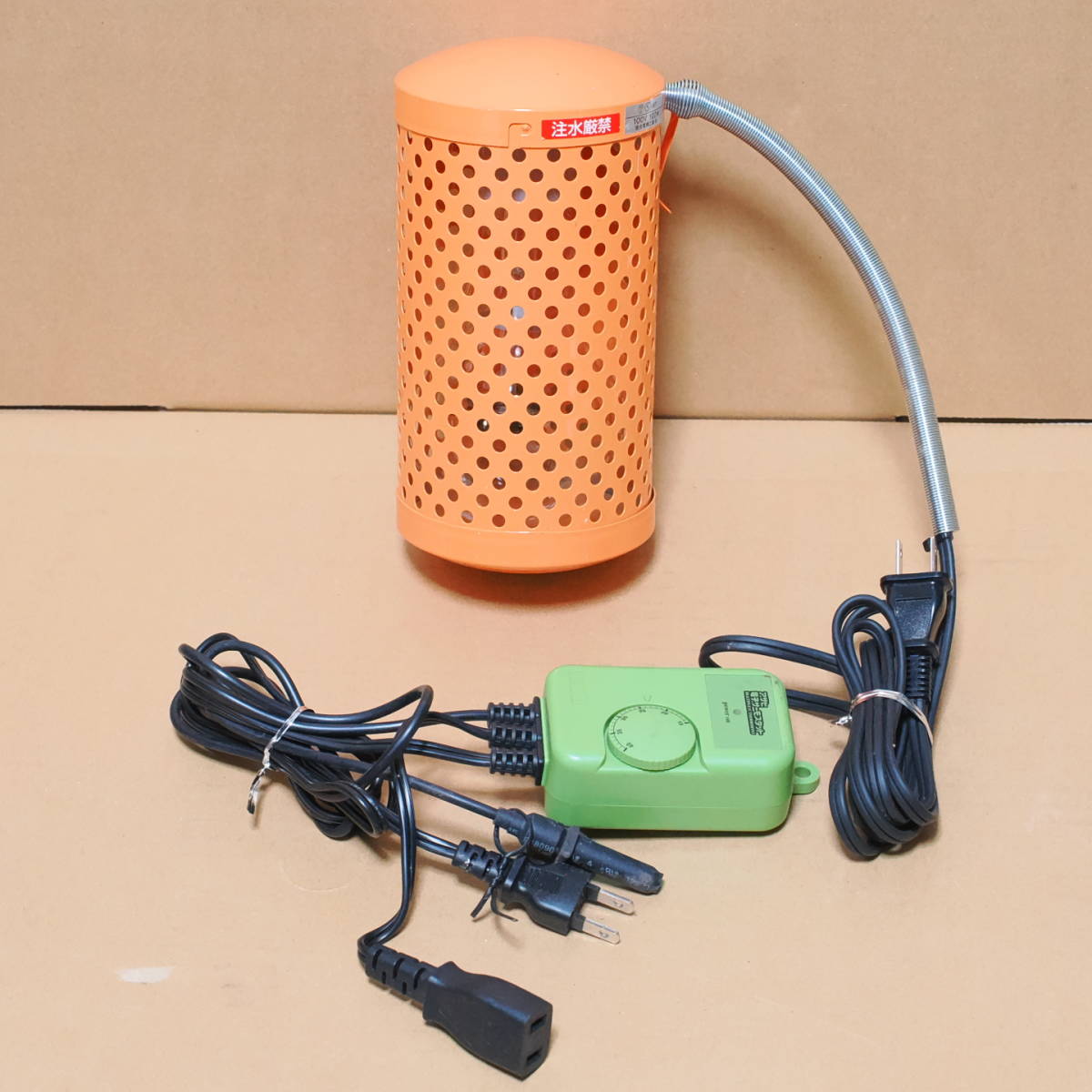 e) 爬虫類ランプヒーター サーモスタットE11K15付き 旭光電機工業 100v 100w