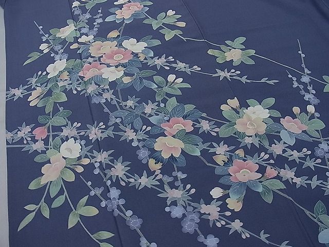 平和屋1□十日町友禅作家 阿部佳雪 訪問着 枝花文 逸品