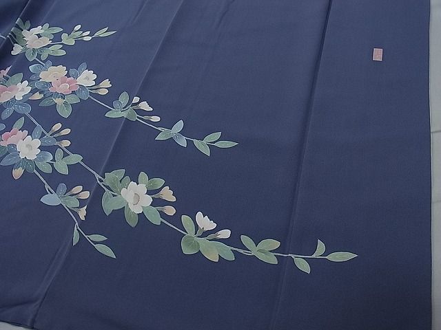 平和屋1□十日町友禅作家 阿部佳雪 訪問着 枝花文 逸品