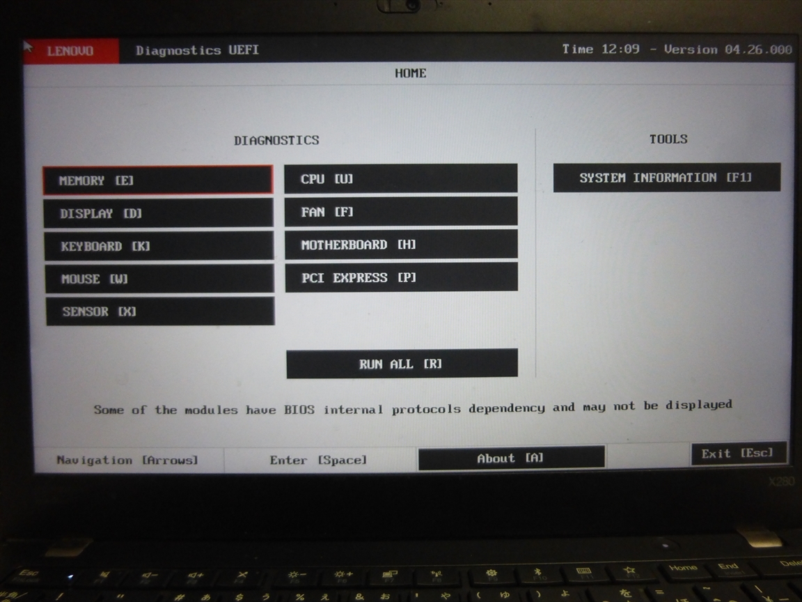 ◇ジャンク品◇ Lenovo ThinkPad X280 Core i7 8550U @1.8GHz/メモリ
