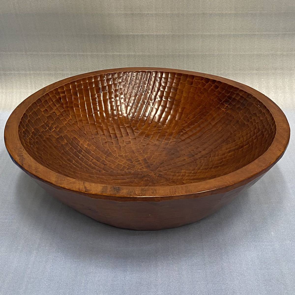 そば　こね鉢　蕎麦　くり抜　木製 ☆30万購入 2回のみ使用 大型 そば打ち こね鉢 天然木 栗無垢一本取