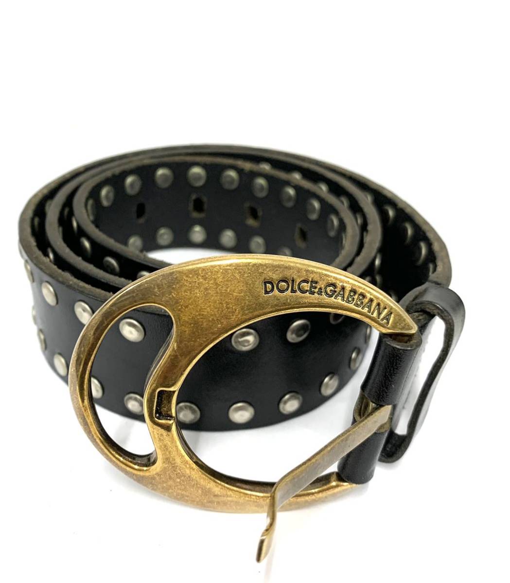 ドルチェアンドガッバーナ DOLCE&GABBANA ブラック系 レザー 現状品