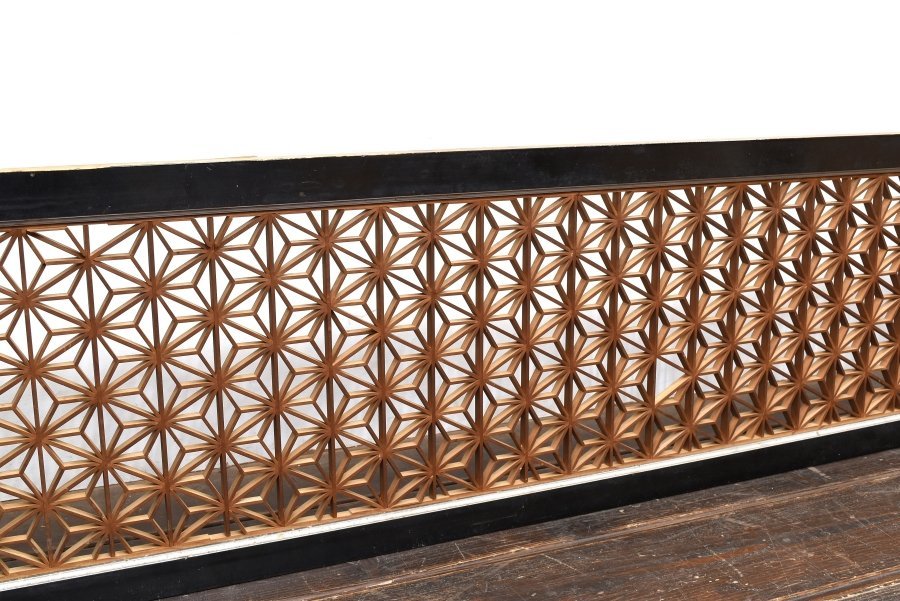 麻の葉模様 組子細工欄間 91 麻の葉組子 吹き抜け2枚一組 木製