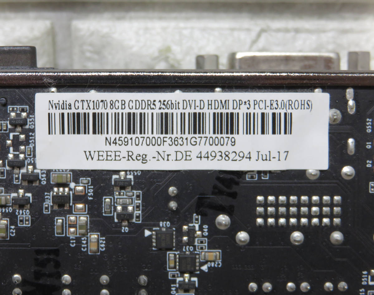☆≪中古品≫nVidia GeForce GTX1070 8G 256b グラボ[t022016