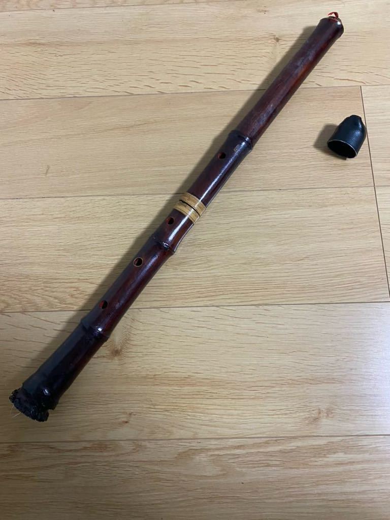 詳細不明 尺八 和楽器 竹 縦笛 全長65cm