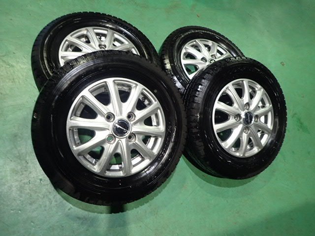 軽トラ、軽バン　145Ｒ12　6ＰＲ　夏タイヤ　12インチアルミホイール４本セット　美品、バリ山　23120702