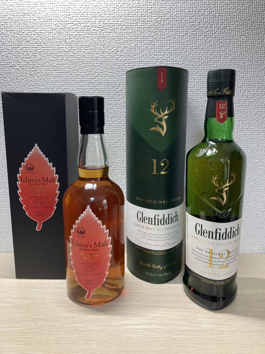 イチローズモルト　ワインウッドリザーブ&グレンフィディック12年　2本セット　(検)　山崎　白州　響　12年