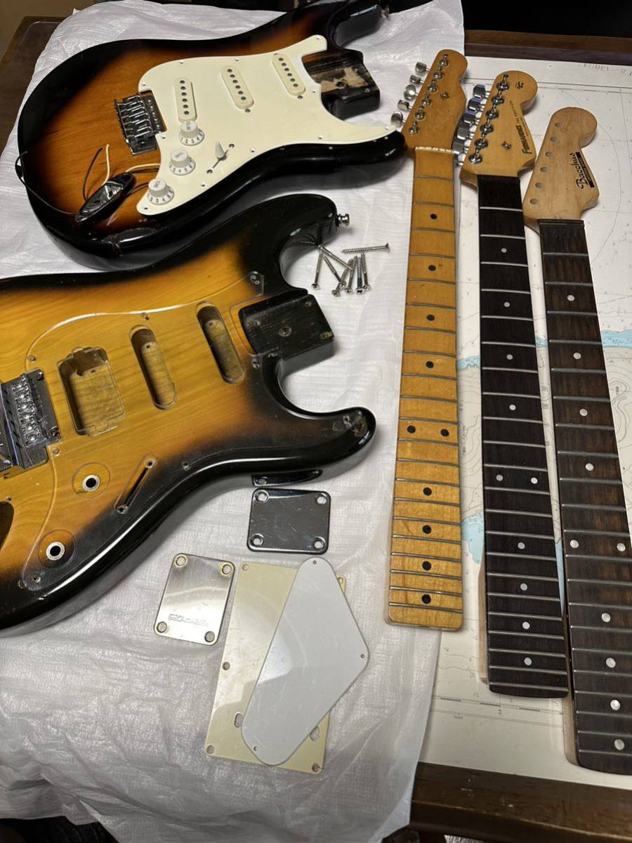 ストラト系ボディー&ネックまとめてジャンクにて！エレキギター