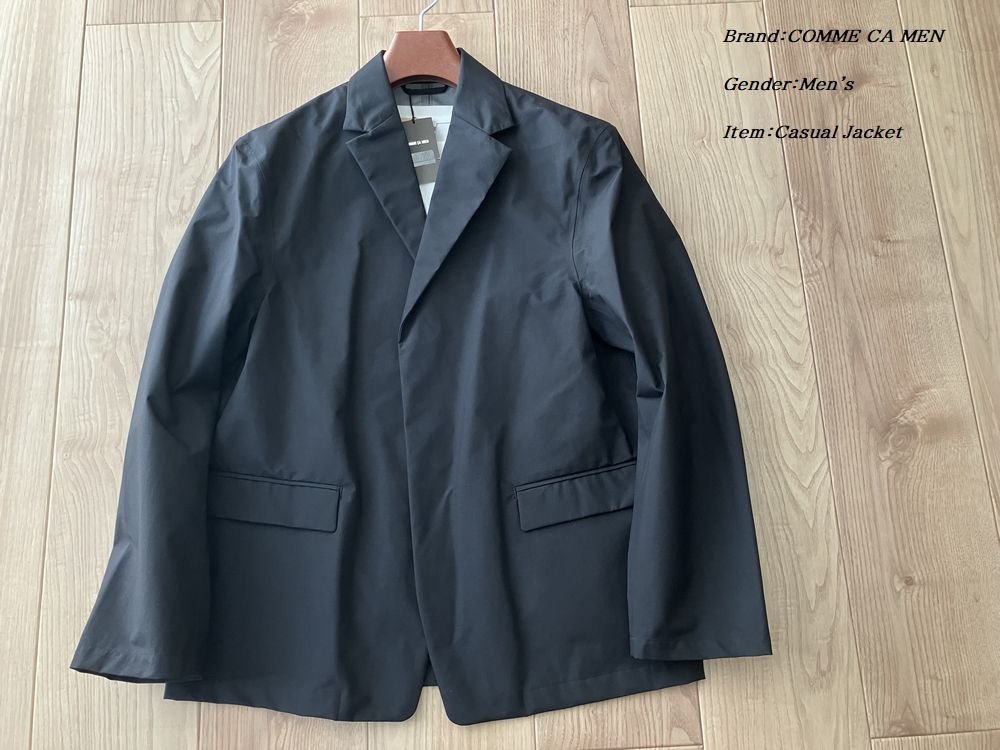 新品 COMME CA MEN コムサメン 秋冬 防水透湿 Breathatec ナイロン 3つ釦ジャケット 05ブラック Mサイズ 15JA10 定価53，900円