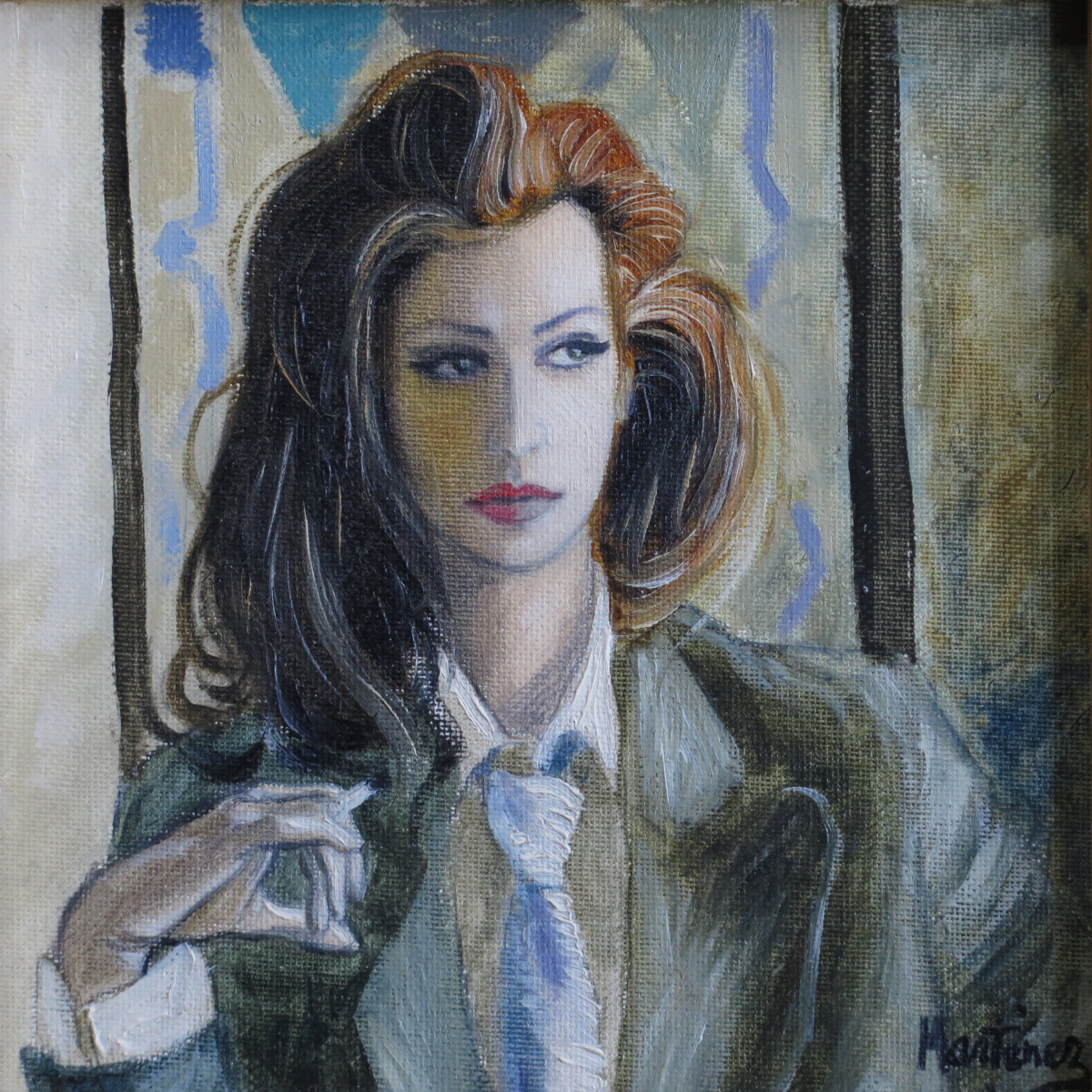 ☆骨☆ ロッポ マルティネス 【男装の麗人】 美人画 14*14㎝ ☆ 稀少