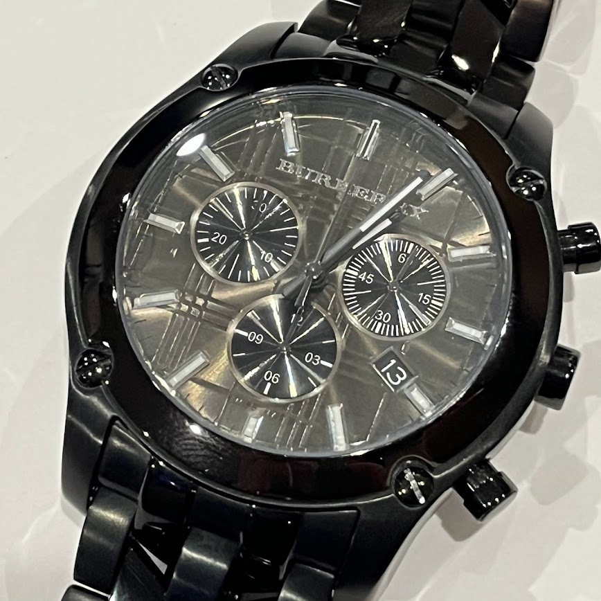 ☆BURBERRY☆ バーバリー メンズ腕時計 BU1854 クロノ デイト ブラック