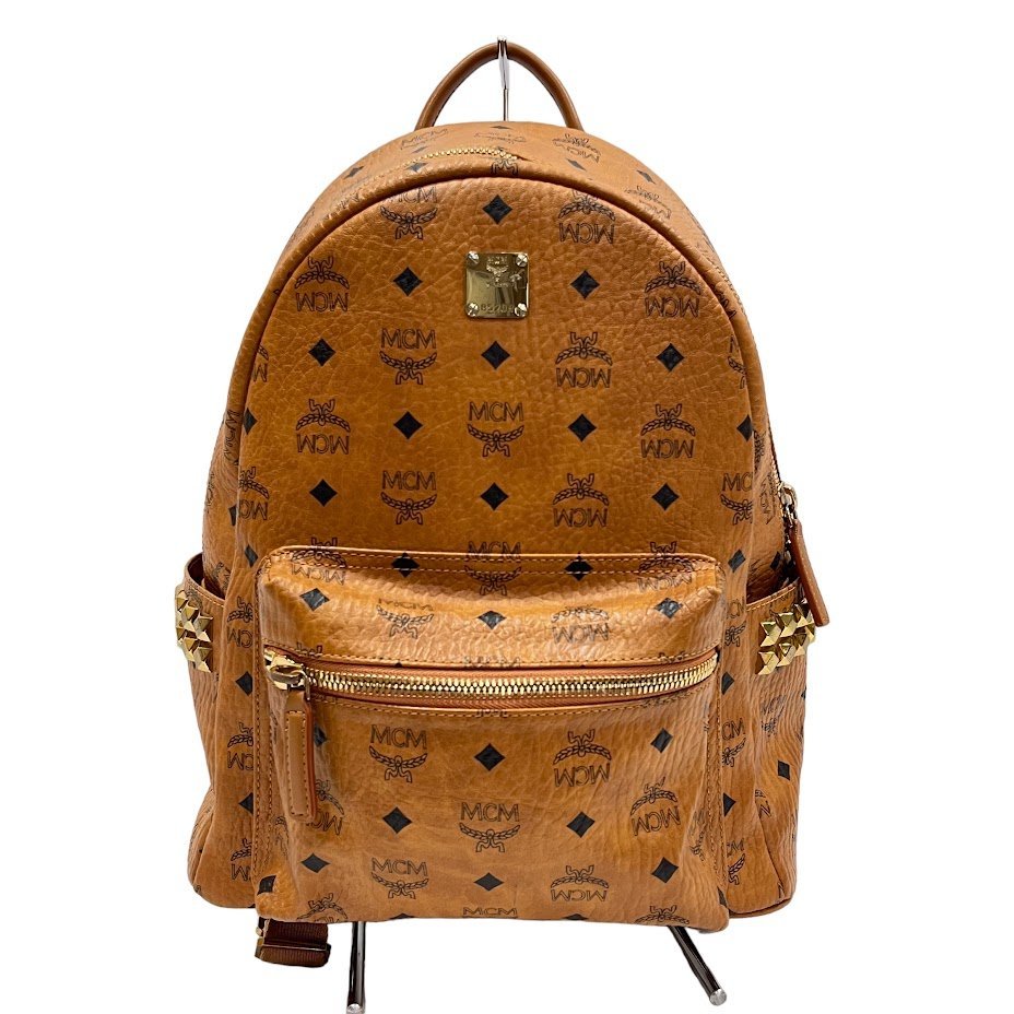 【最終値下げ】MCMリュック レザーバックパック MCM ゴールド レザーバックパック 【公式通販】