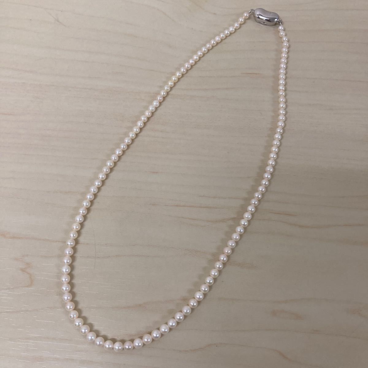 本真珠ネックレス ベビーパールネックレス 43cm 3.5mm-4mm 10g SILVER 