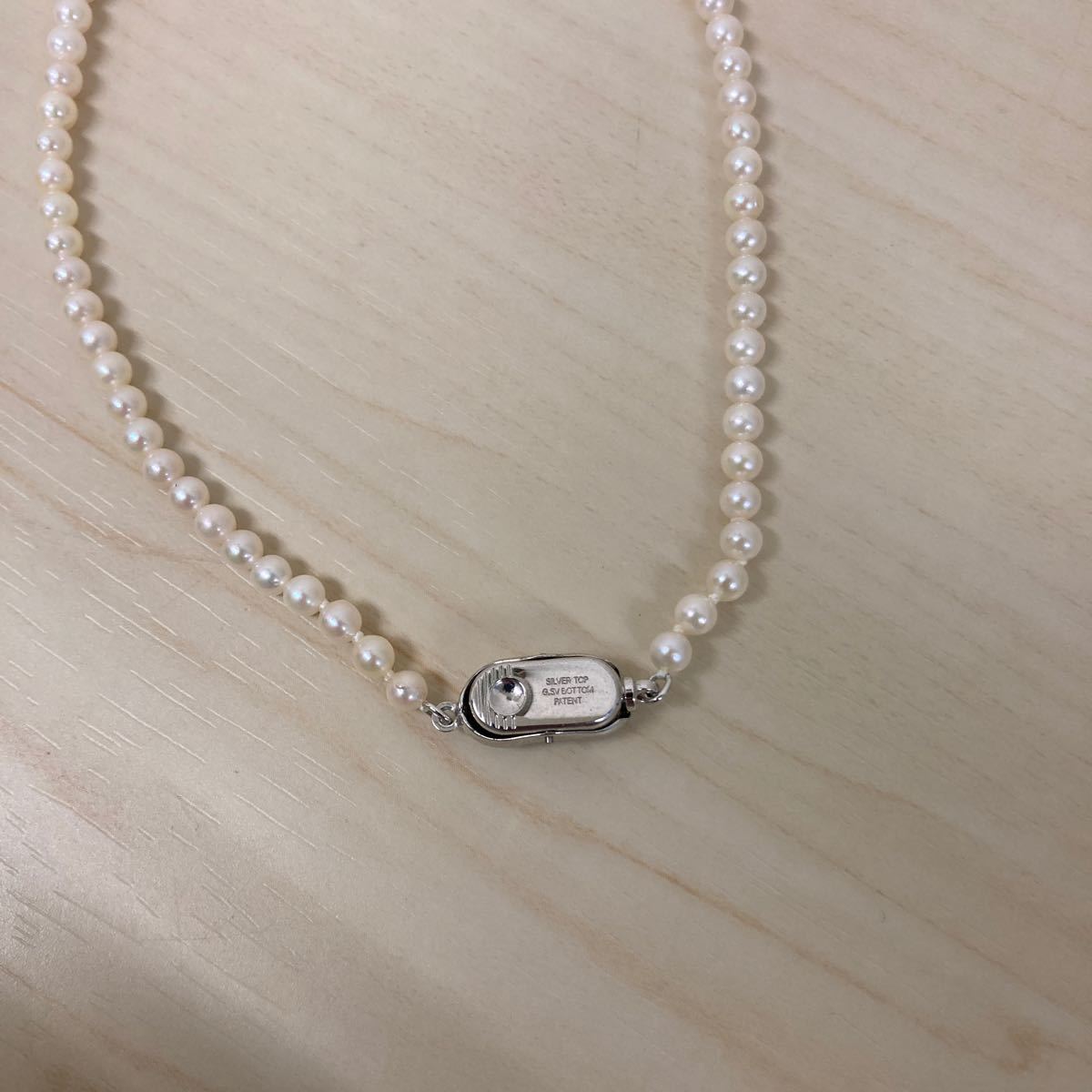 本真珠ネックレス ベビーパールネックレス 43cm 3.5mm-4mm 10g SILVER 