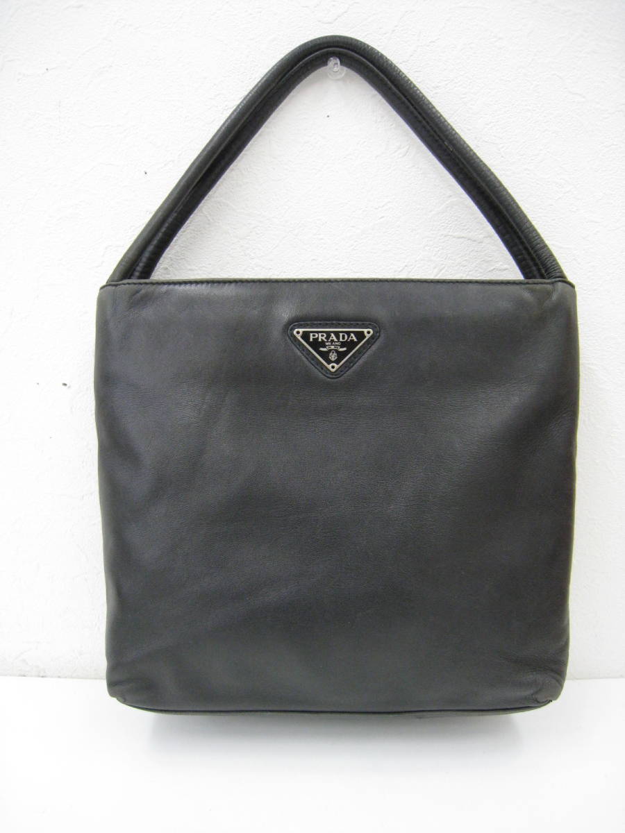PRADA プラダ レザー 三角ロゴプレート - ショルダーバッグ 