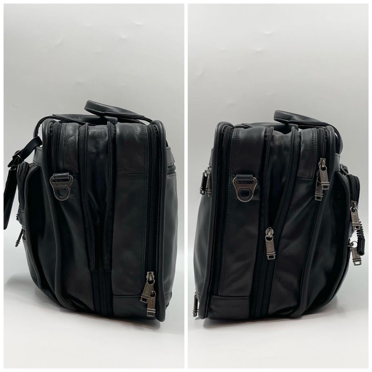 【極美品】トゥミ TUMI メンズ ビジネス ショルダーバッグ ハンドバッグ 2way ナパ 2室 エクスパンダブル オールレザー 大容量 A4◎ PC◎