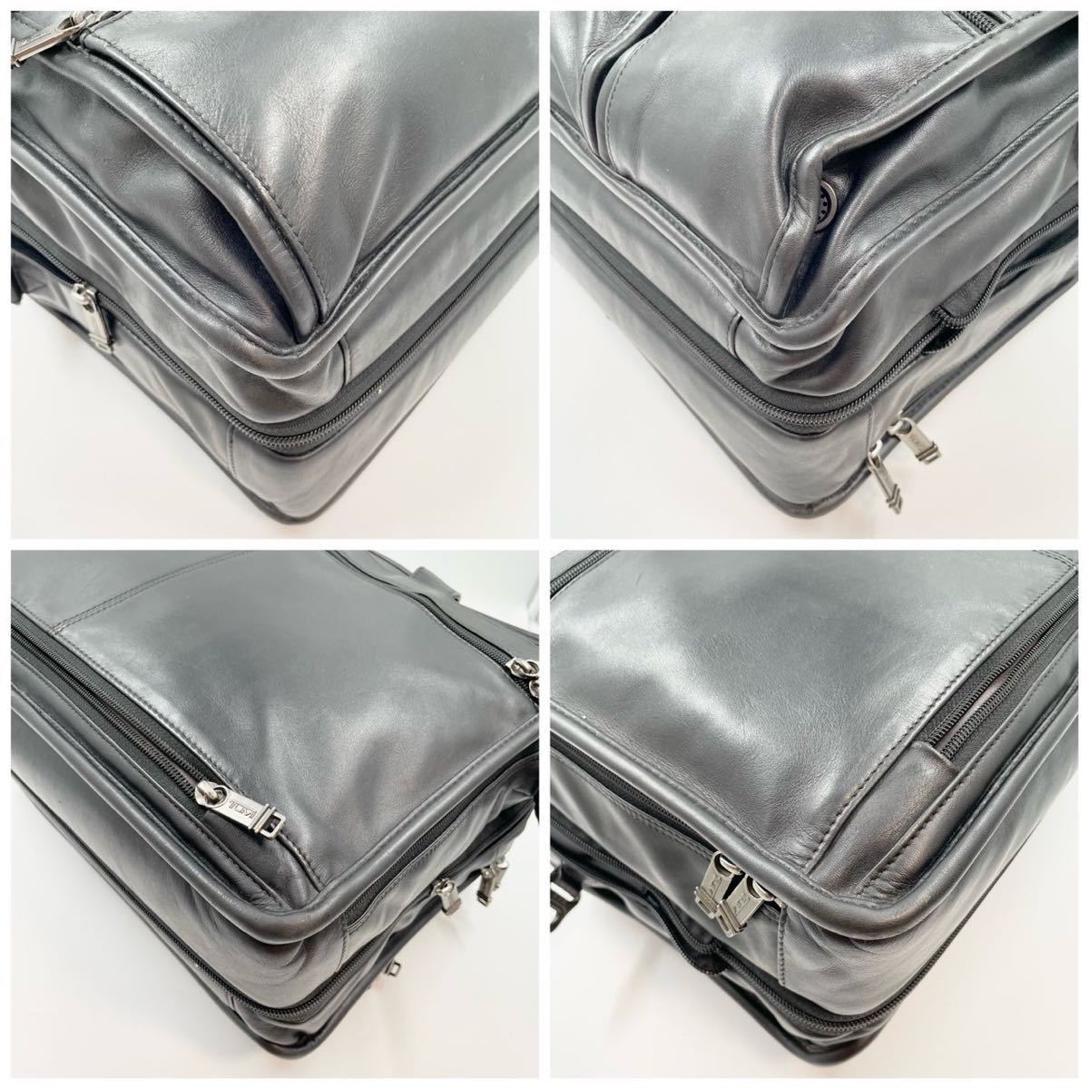 【極美品】トゥミ TUMI メンズ ビジネス ショルダーバッグ ハンドバッグ 2way ナパ 2室 エクスパンダブル オールレザー 大容量 A4◎ PC◎
