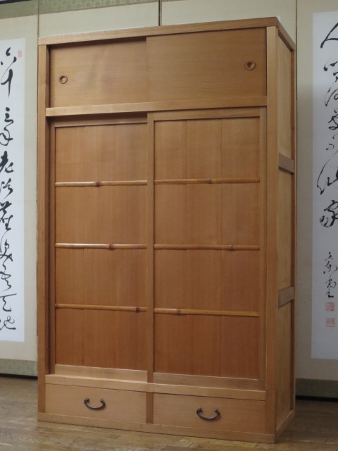 高級 水屋道具 杉 無垢材 柾目引戸 水屋道具 杉 無垢材 柾目