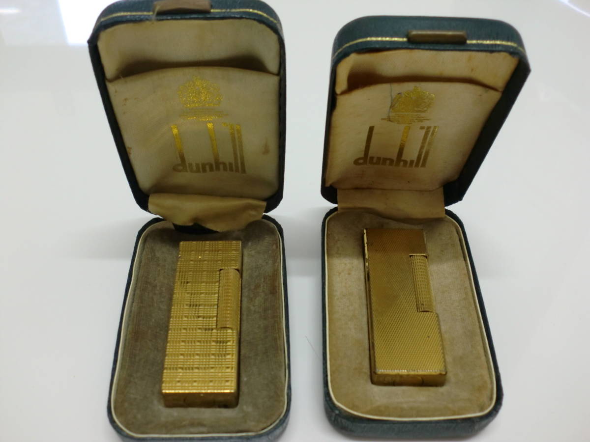 dunhill ダンヒル　ローラー ガスライター　ゴールドカラー　2個まとめ　箱付き