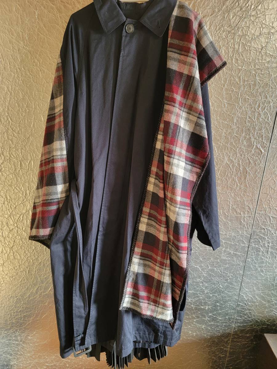 本物　　バレンシアガ　コート　黒　マフラー付き