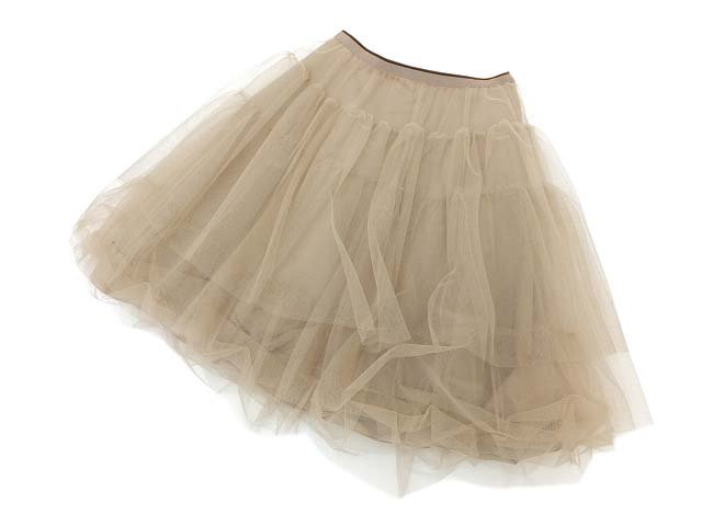 FOXEY　NEW　YORK　チュールスカート　チュチュプリマ　31588　15年　モカ　38　チュールナイロン　中古A1　AP-104094
