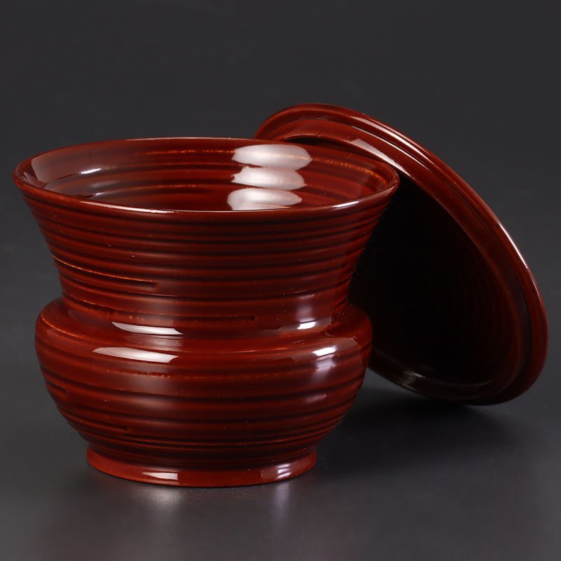 【古美味】塗師 渡辺喜三郎 鮟鱇 茶器 茶道具 保証品 4ObS