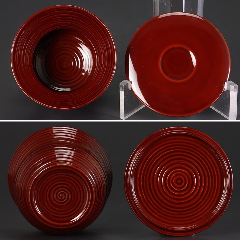 【古美味】塗師 渡辺喜三郎 鮟鱇 茶器 茶道具 保証品 4ObS