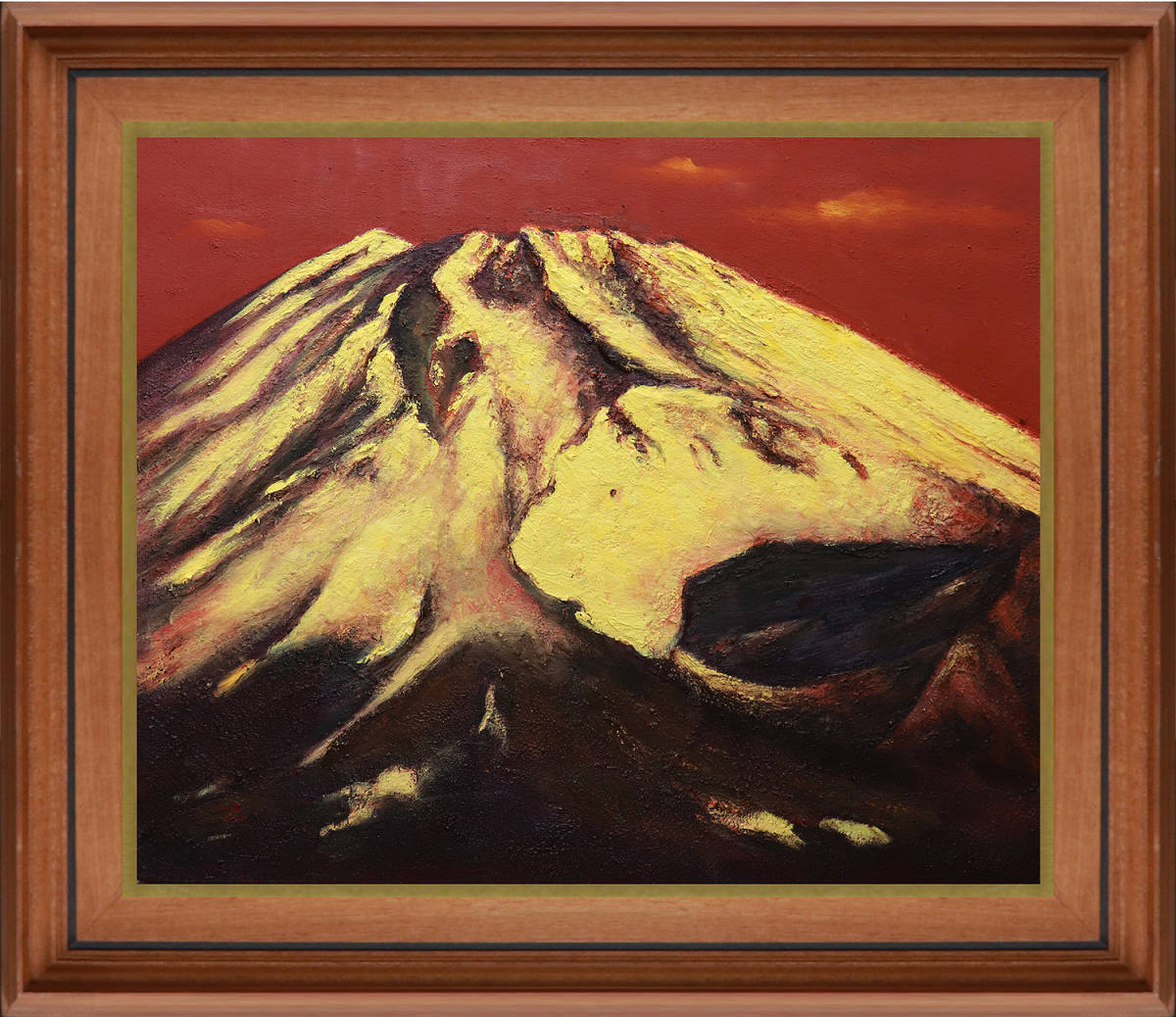 【絵画】半田昌雄 赤富士 真作保証 半田昌雄12号赤富士 最終在庫 林武彷彿ゴージャス最高傑作