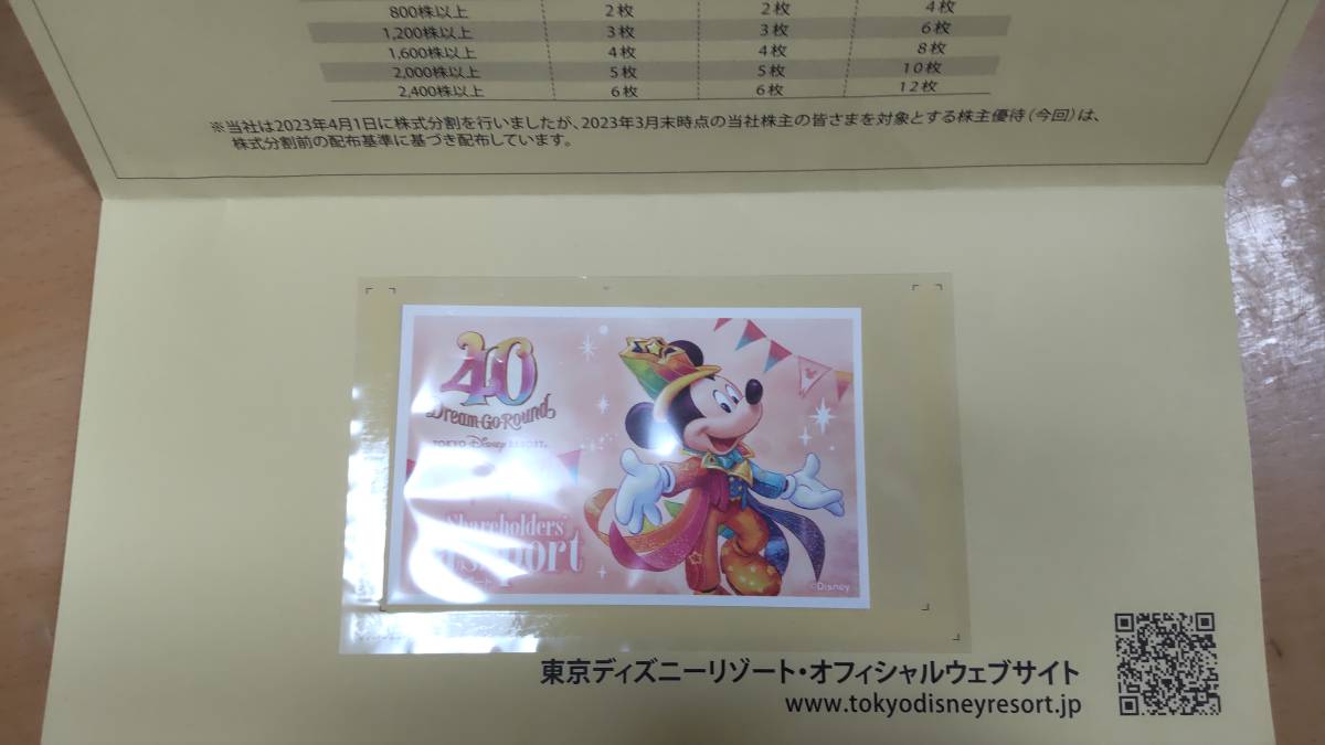 東京ディズニーリゾート株主優待券1枚2024年6月30日までパスポートチケット