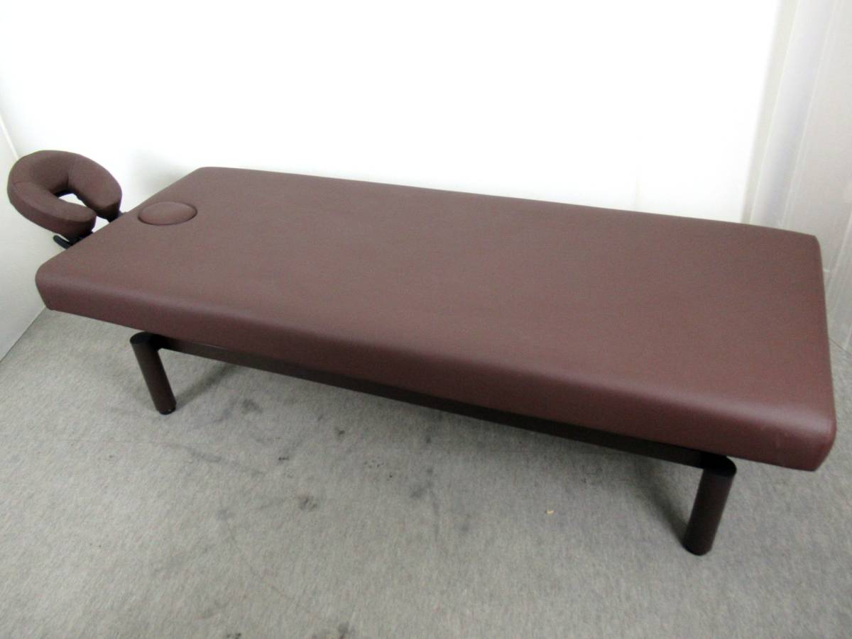 セブンビューティー 手動式昇降マッサージベッド 有孔 11914 ブラウン W75 H52～92cm ヘッドレスト付き 整体 エステ 施術ベッド/1