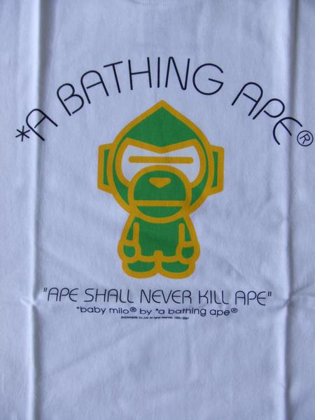 BAPEエイプbaby miloベビーマイロボーグT白S/キムタクNigo