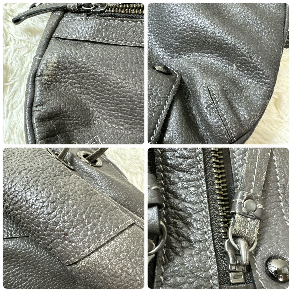 BURBERRY BLUE LABEL バーバリーブルーレーベル レザー ショルダー トートバッグ ハンドバッグ　 ワンショルダーレディース グレー系
