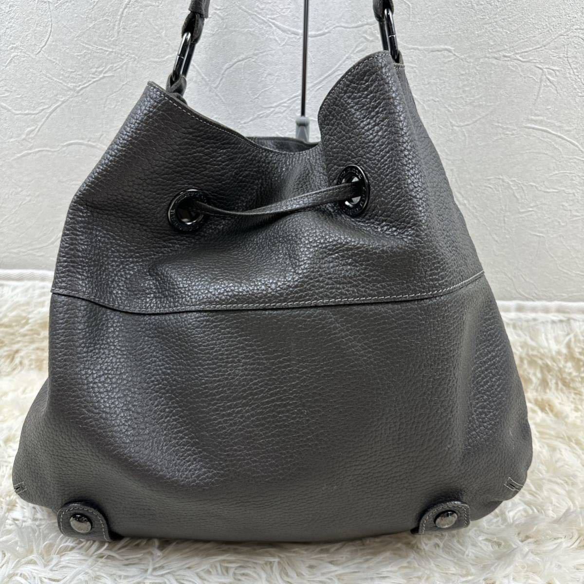 BURBERRY BLUE LABEL バーバリーブルーレーベル レザー ショルダー トートバッグ ハンドバッグ　 ワンショルダーレディース グレー系