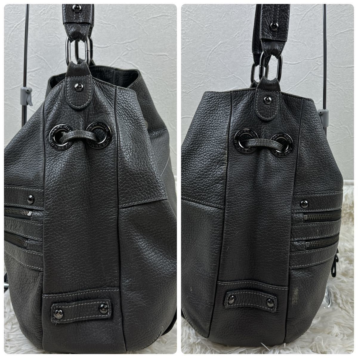 BURBERRY BLUE LABEL バーバリーブルーレーベル レザー ショルダー トートバッグ ハンドバッグ　 ワンショルダーレディース グレー系