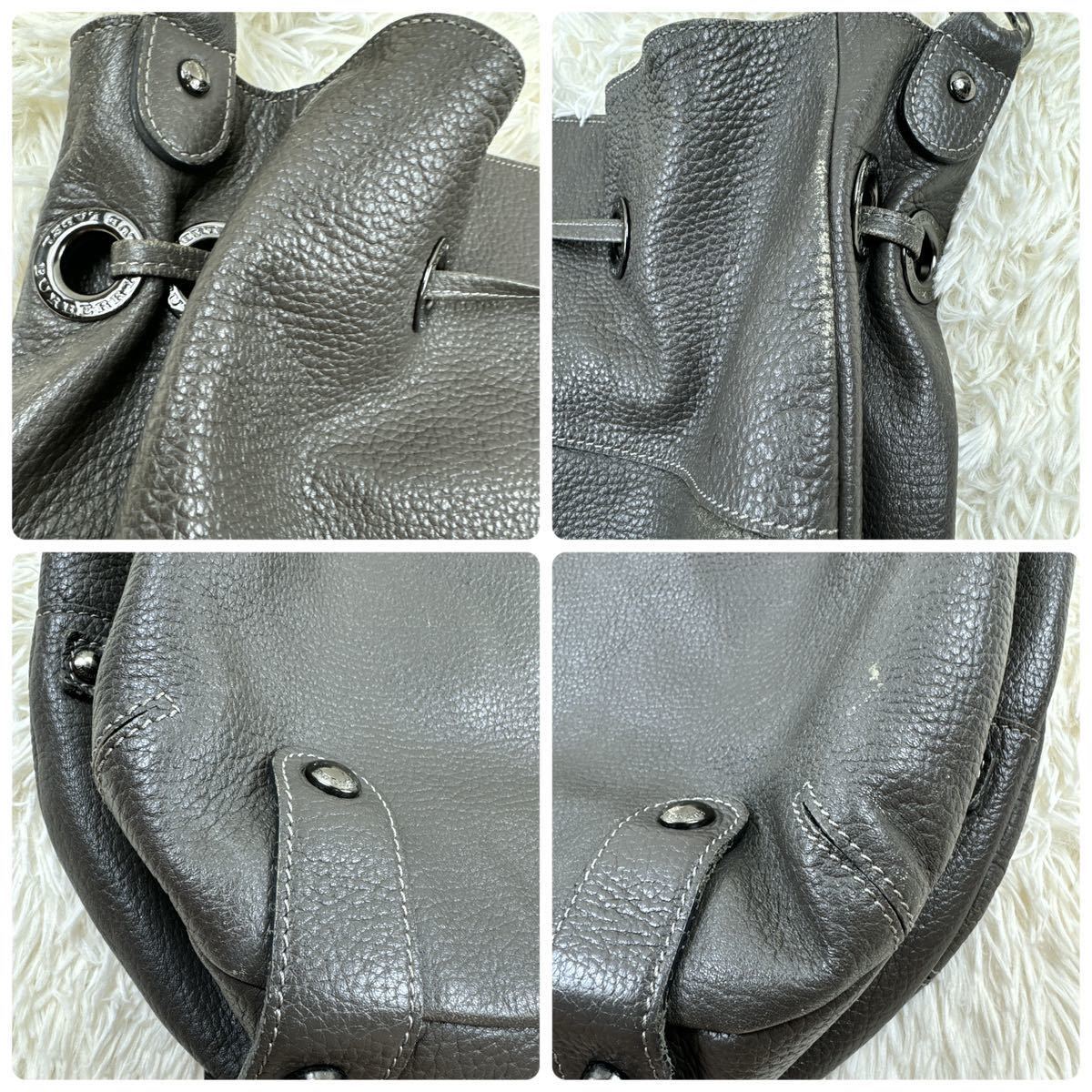 BURBERRY BLUE LABEL バーバリーブルーレーベル レザー ショルダー トートバッグ ハンドバッグ　 ワンショルダーレディース グレー系