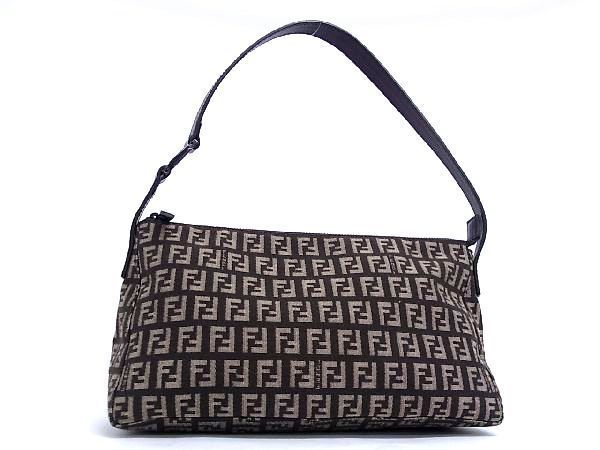 1円 □極美品□ FENDI フェンディ ズッカ柄 ズッキーノ キャンバス 