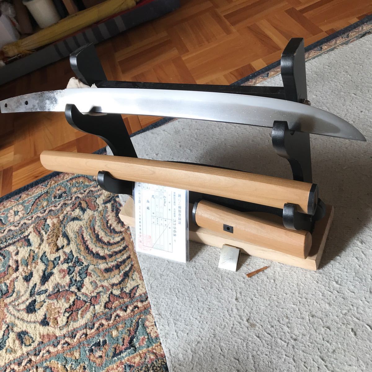 おおきな直ぐ刃です、のたれ２〜３ある見たいです、脇差みたいです、杢目あり丈夫なものです錆、刃こぼれなし研ぎたしです、美しいです_5