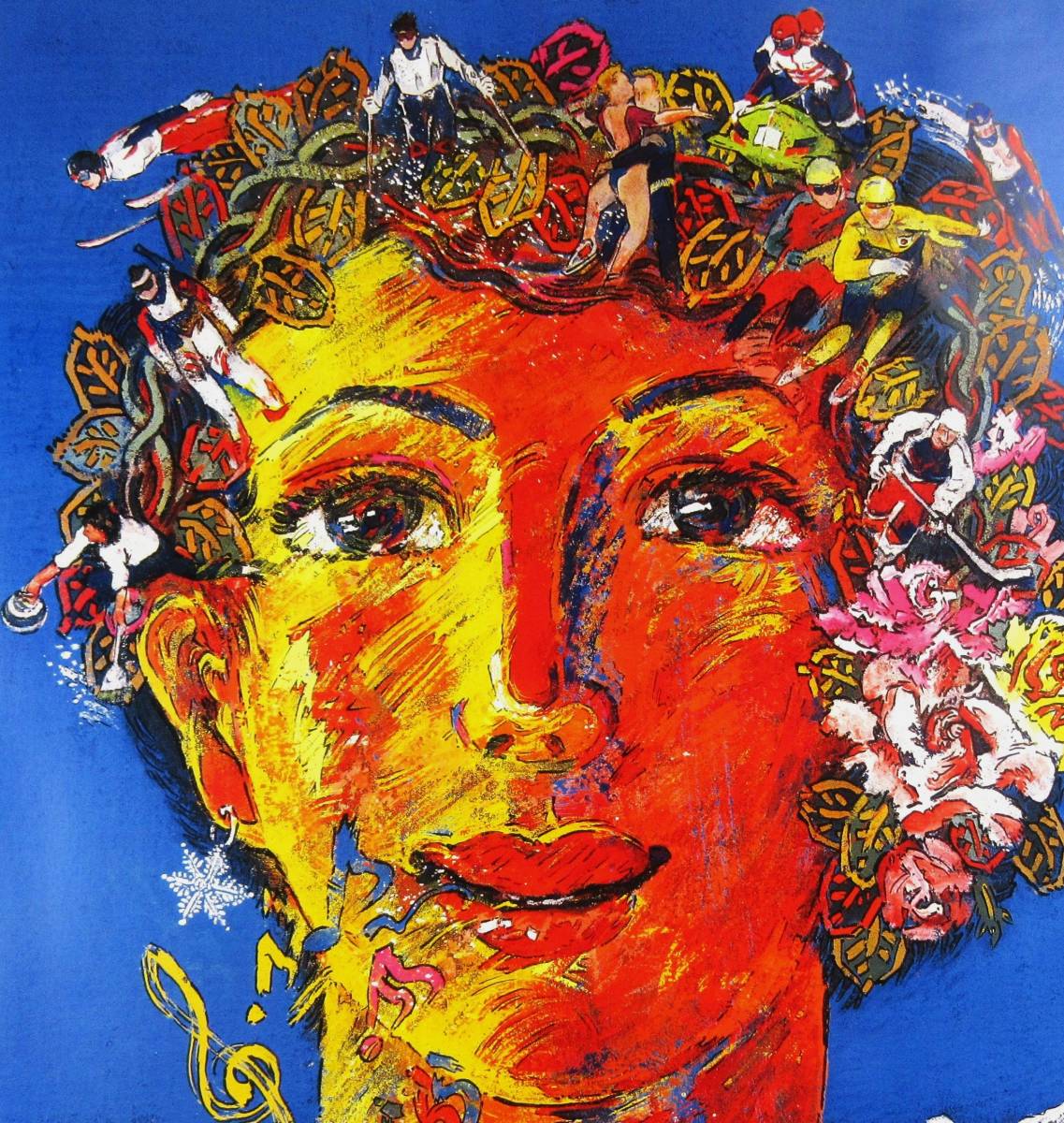 丁寧梱包】美品寄り 絹谷幸二 当時物 冬季長野オリンピック公式