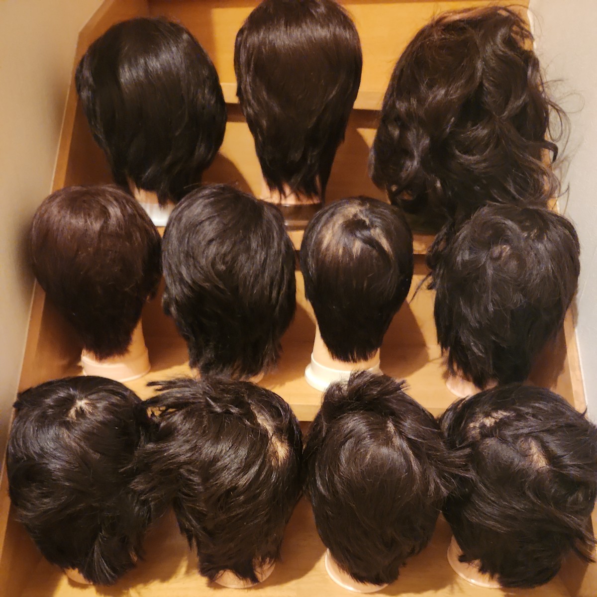 カットウィッグ☆12体セット☆美容師☆理容師☆国家試験☆サロン練習用